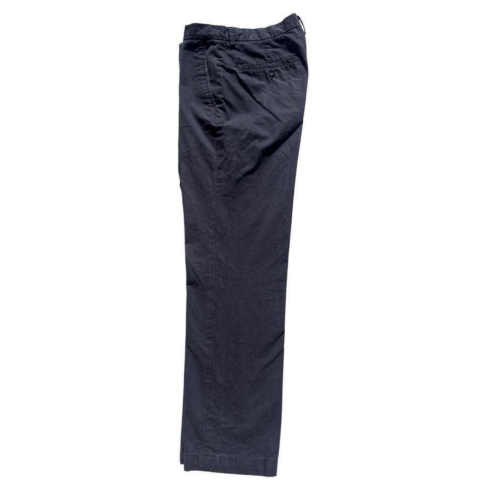 Banana Republic Aiden Fit Chinos Mens 33x34 Navy Blue Micro Check Slim Pants